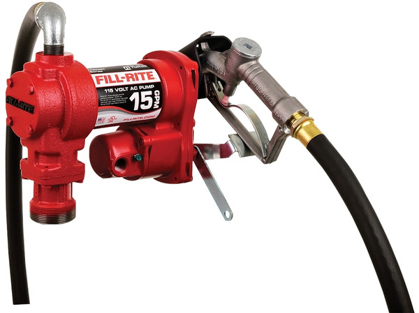 Fill-Rite FR600 FR610H AC Pump with Hose, Motor: 1/6 hp, 34 in L Suction Tube, 3/4 in Outlet, 15 gpm, Iron [SKU: ORG7426141]