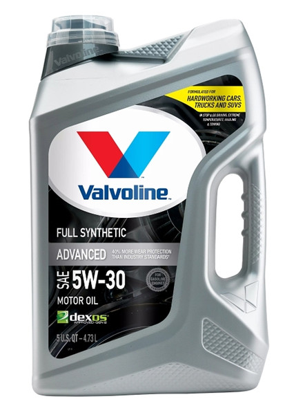 VALVOLINE 881164 Advanced Full Synthetic Motor Oil, 5W-30, 5 qt Bottle [SKU: ORG4001368]