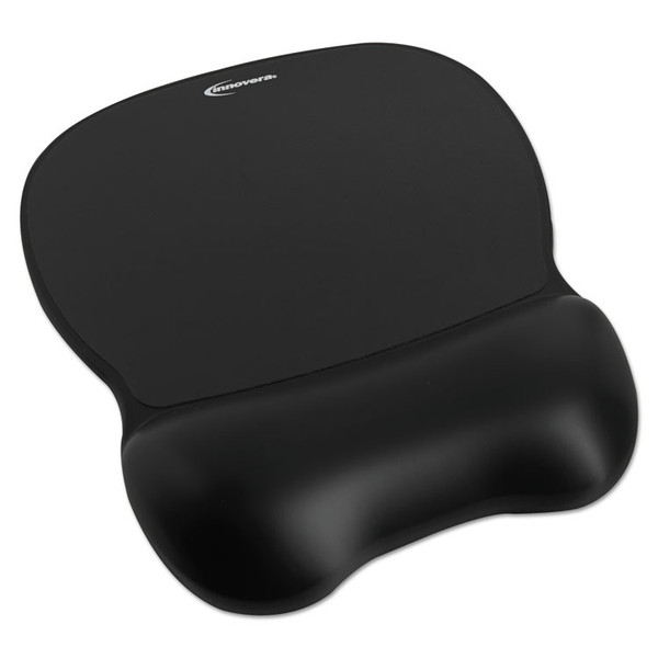 Gel Mouse Pad with Wrist Rest, 9.62 x 8.25, Black [SKU: IVR51450]