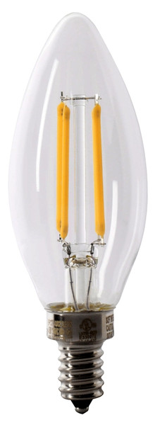 Feit Electric BPCTC40/927CA/FIL LED Bulb, Decorative, B10 Lamp, 40 W Equivalent, E12 Lamp Base, Dimmable [SKU: ORG7610769]