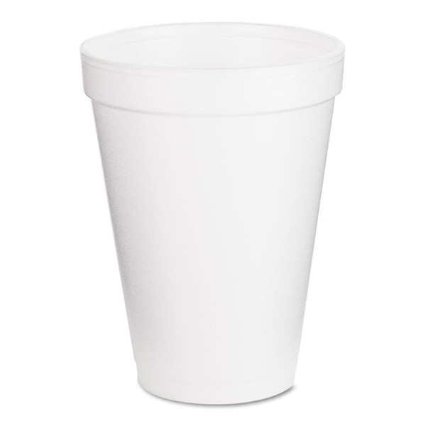 Foam Drink Cups, 12 oz, White, 25/Pack [SKU: DCC12J12BG]