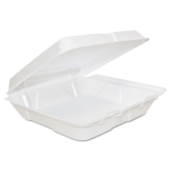 Foam Hinged Lid Containers, 8 x 8 x 2.25, White, 200/Carton [SKU: DCC80HT1R]