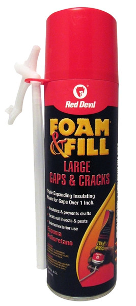 Red Devil Foam & Fill 0908 Polyurethane Sealant, Champagne, 24 hr Functional Cure, 65 to 100 deg F, 8 fl-oz Aerosol Can [SKU: ORG9223330]