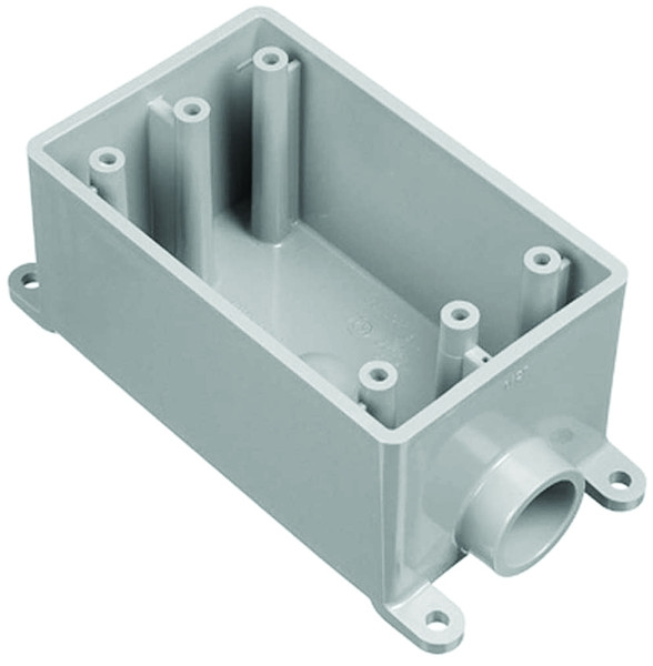 Carlon E980FFN-CTN Outlet Box, 4.54 in L, 2.8 in W, 1 -Gang, PVC, Gray [SKU: ORG7058522]