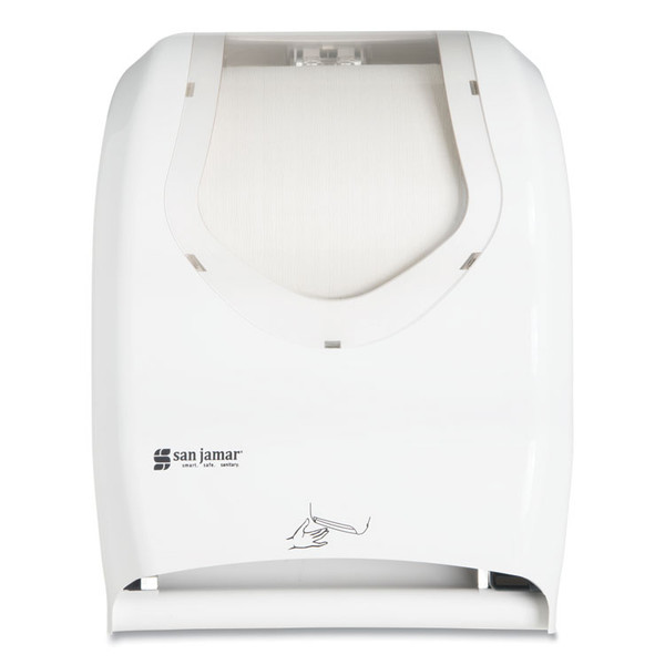 Smart System with iQ Sensor Towel Dispenser, 16.5 x 9.75 x 12, White/Clear [SKU: SJMT1470WHCL]