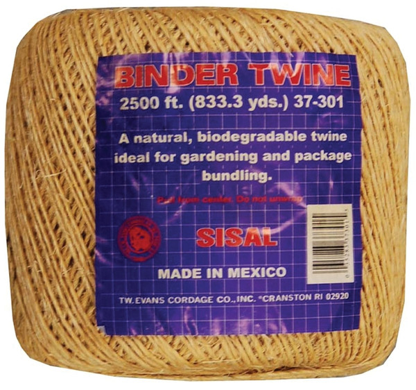 T.W. Evans Cordage 37-301 Binder Twine, #5 Dia, 2500 ft L, Sisal, Natural Tan [SKU: ORG6433080]