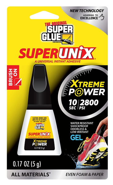 SUPERGLUE CORP Superunix 11710527 Universal Instant Adhesive, Liquid, Characteristic, Clear/Transparent, 5 g Tube [SKU: ORG8678872]