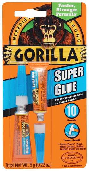 Gorilla 7800109 Super Glue, Liquid, Irritating, Straw/White Water, 3 g Tube [SKU: ORG5121629]