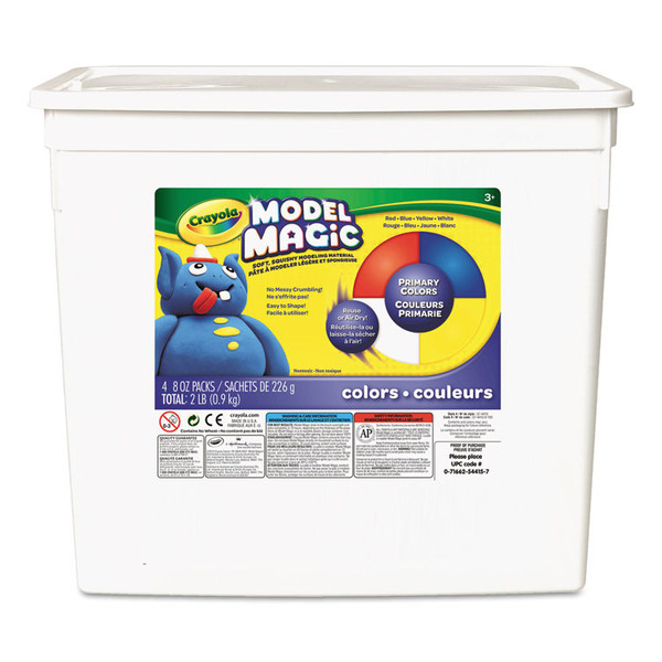 Model Magic Modeling Compound, 8 oz Packs, 4 Packs, Blue, Red, White, Yellow, 2 lbs [SKU: CYO574415]