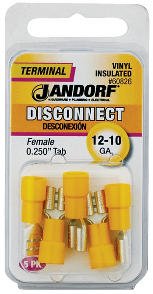 Jandorf 60826 Disconnect Terminal, 12 to 10 AWG Wire, Vinyl Insulation, Copper Contact [SKU: ORG3400223]