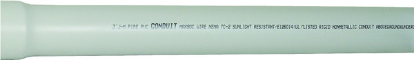JM Eagle 67512 Rigid Conduit, 3 in, 10 ft L, PVC [SKU: ORG6188676]