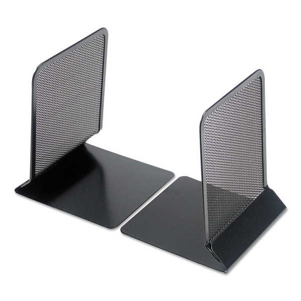 Metal Mesh Bookends, Nonskid, 5.38 x 5.38 x 6.75, Black, 1 Pair [SKU: UNV20025]