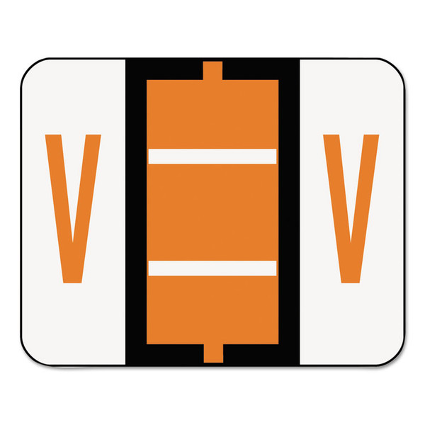 A-Z Color-Coded End Tab Filing Labels, V, 1 x 1.25, White, 500/Roll [SKU: SMD67092]