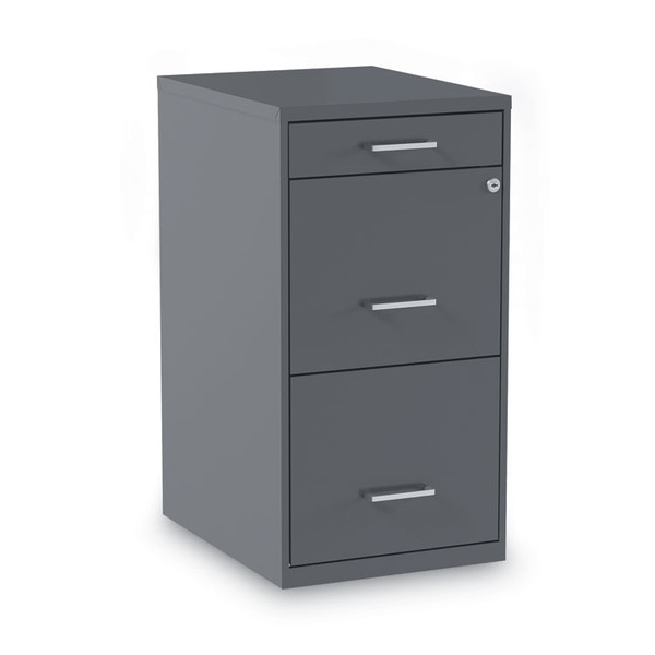 Soho Vertical File Cabinet, 3 Drawers: Pencil/File/File, Letter, Charcoal, 14" x 18" x 26.9 [SKU: ALESVF1827CH]