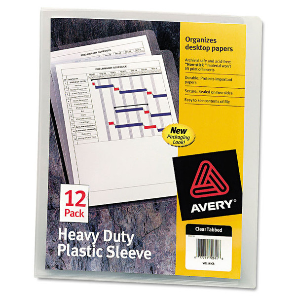 Heavy-Duty Plastic Sleeves, Letter Size, Clear, 12/Pack [SKU: AVE72611]