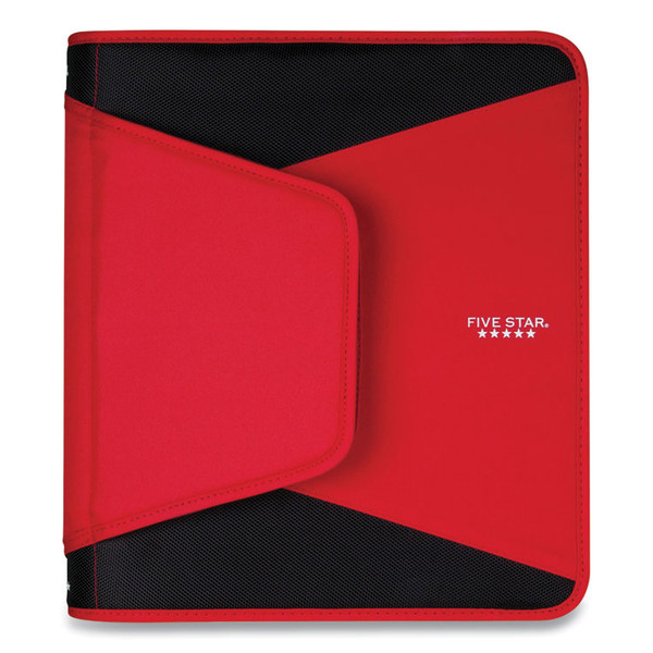 Tech Zipper Binder, 3 Rings, 1.5" Capacity, 11 x 8.5, Red/Black Accents [SKU: ACC72206]