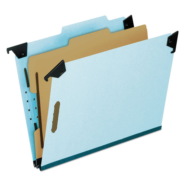 Hanging Classification Folders with Dividers, Letter Size, 1 Divider, 2/5-Cut Exterior Tabs, Blue [SKU: PFX59251]