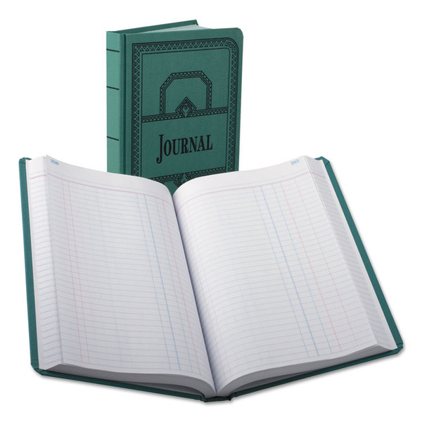 Account Journal, Journal-Style Rule, Blue Cover, 11.75 x 7.25 Sheets, 500 Sheets/Book [SKU: BOR66500J]