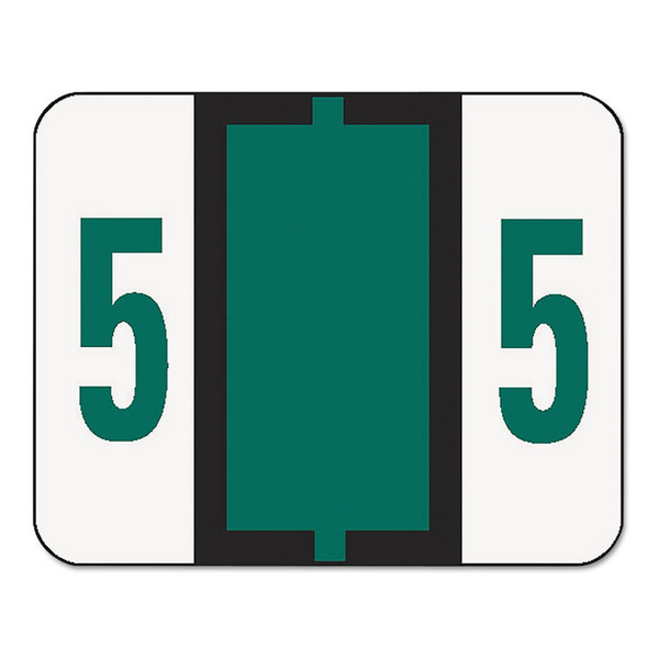 Numerical End Tab File Folder Labels, 5, 1 x 1.25, White, 500/Roll [SKU: SMD67375]