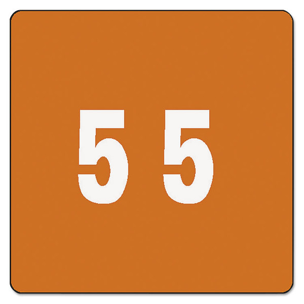 Numerical End Tab File Folder Labels, 5, 1.5 x 1.5, Brown, 250/Roll [SKU: SMD67425]