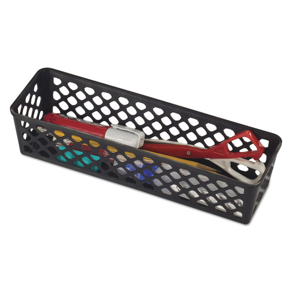 Recycled Supply Basket, Plastic, 10.13 x 3.06 x 2.38, Black, 3/Pack [SKU: OIC26200]