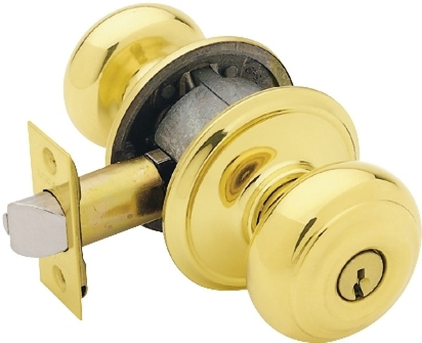 Schlage Georgian Series F51A VGEO505K4 Keyed Entry Knob, Solid Brass/Zinc, Brass [SKU: ORG6452213]