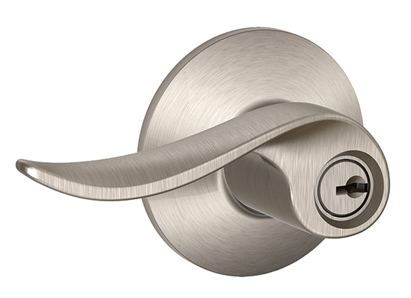 Schlage F Series F51VSAC619 Entry Door Lock, 2 Grade, Keyed Key, Metal, Satin Nickel, Lever Handle, C Keyway [SKU: ORG3667946]