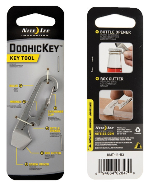 Nite Ize KMT-11-R3 Key Tool, 2.6 in Ring, Stainless Steel Case [SKU: ORG1192400]