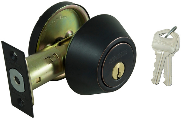 ProSource Deadbolt, 3 Grade, Aged Bronze, 2-3/8 to 2-3/4 in Backset, KW1 Keyway [SKU: ORG7001126]