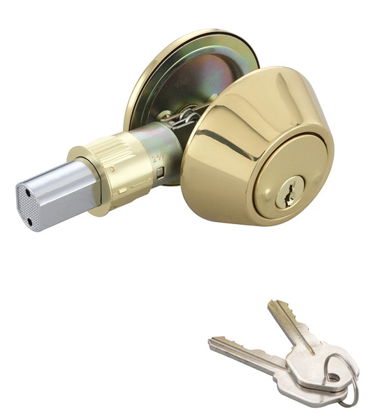 ProSource Signature Series Deadbolt, 3 Grade, Polished Brass, 2-3/8 to 2-3/4 in Backset, KW1 Keyway [SKU: ORG7112717]