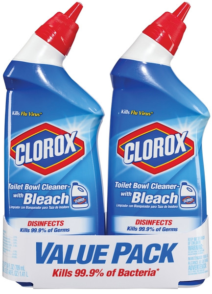Clorox 00273 Toilet Bowl Cleaner, 24 oz, Liquid, Bleach, Crisp, Floral, Clear/Pale Green [SKU: ORG2894368]