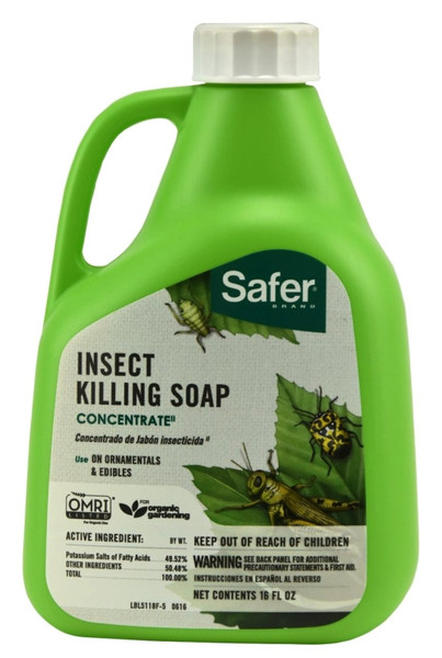 Safer 5118-6 Insect Killing Soap, Liquid, Spray Application, 16 oz Bottle [SKU: ORG2027001]