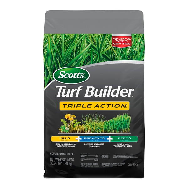 Scotts Turf Builder 26002A Triple-Action Fertilizer, 50 lb Bag, Granular, 16-0-1 N-P-K Ratio [SKU: ORG5158803]