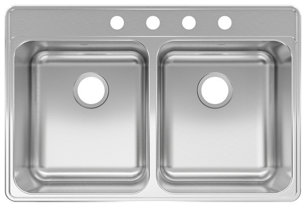 KINDRED CDLA3322-8-4CBN Kitchen Sink, 33 in OAW, 8 in OAD, 22 in OAH, Stainless Steel, Topmount/Drop-In Mounting [SKU: ORG7398563]