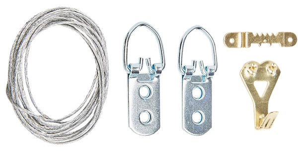 National Hardware N260-400 Picture Hanging Kit, Steel, Brass, 13-Piece [SKU: ORG7415342]