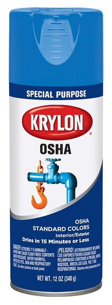 Krylon K02416777 Spray Paint, Gloss, Safety Blue, 12 oz [SKU: ORG4747135]
