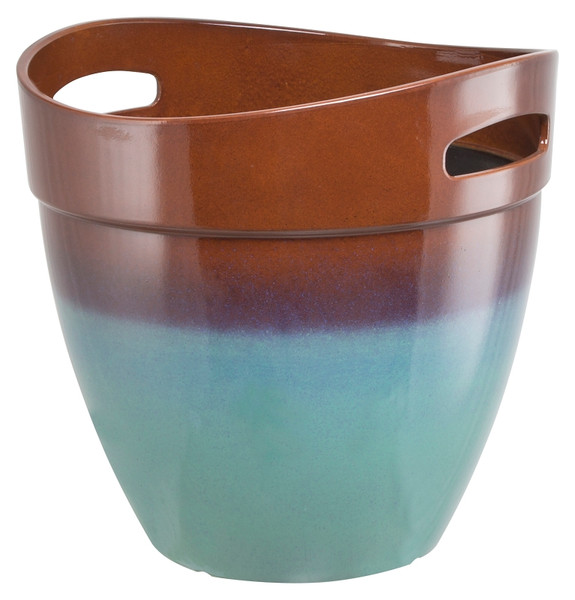 Landscapers Select Planter, 14.8 in Dia, Round, Resin, Teal [SKU: ORG9067844]