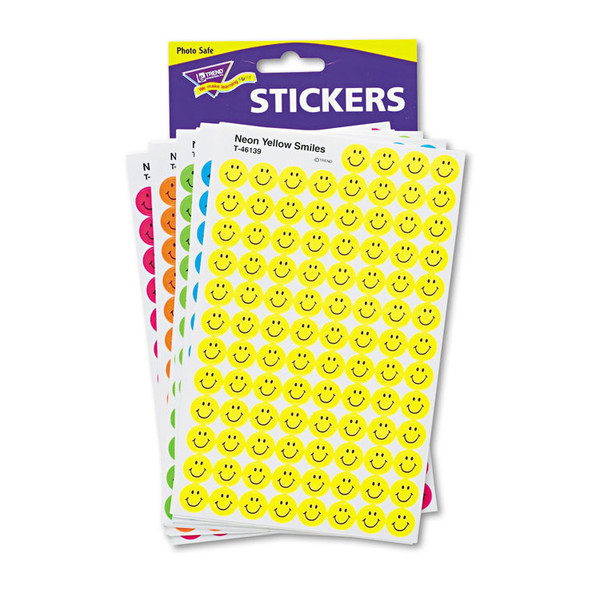 SuperSpots and SuperShapes Sticker Variety Packs, Neon Smiles, Assorted Colors, 2,500/Pack [SKU: TEPT1942]