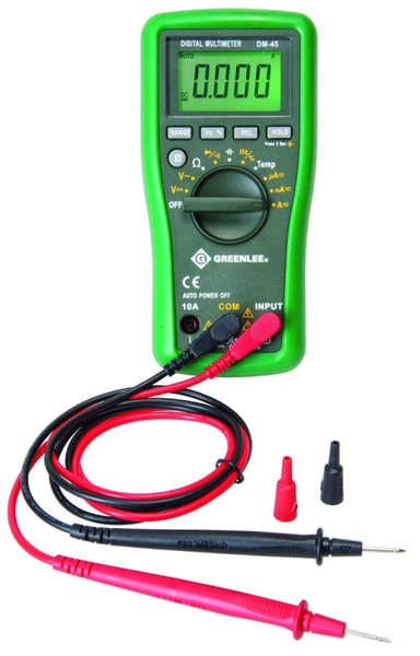 Greenlee DM-45 Multimeter, Digital Display, Functions: AC Voltage, DC Voltage, Capacitance, Current, Resistance [SKU: ORG1395623]