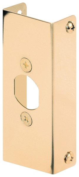 Defender Security U 9567 Door Edge Reinforcer, 1-3/4 in Thick Door, Solid Brass, Brass, 4-1/2 in H, 1 in W [SKU: ORG3861481]