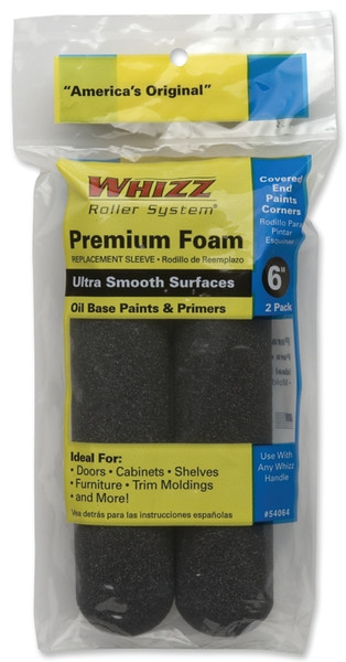 WHIZZ 54064 Paint Roller Cover, 1/4 in Thick Nap, 6 in L, Foam Cover [SKU: ORG7911712]