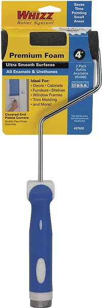 WHIZZ 57600 Mini Roller, Foam Cover, Soft Touch Handle, 4 in L Roller [SKU: ORG4905048]
