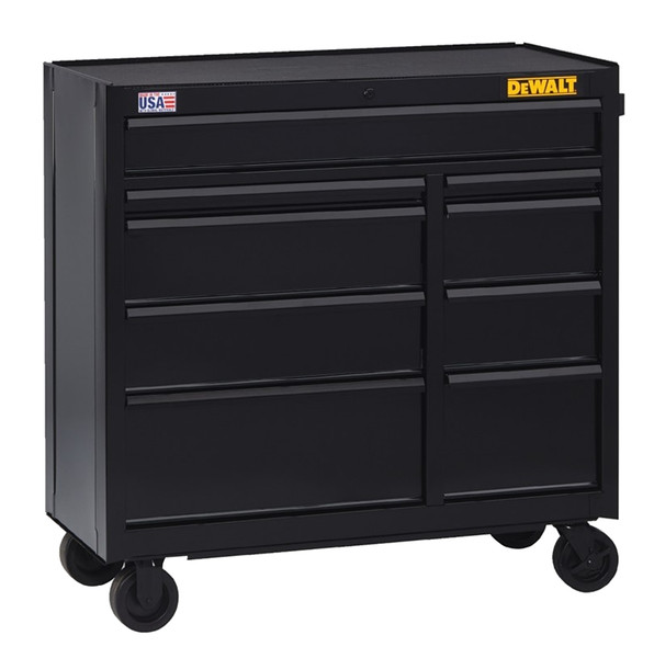 DeWALT DWST24190 Rolling Tool Cabinet, 15,498 cu-in, 26-1/2 in OAW, 40-1/2 in OAH, 18 in OAD, Steel, Black, 9-Drawer [SKU: ORG7227895]