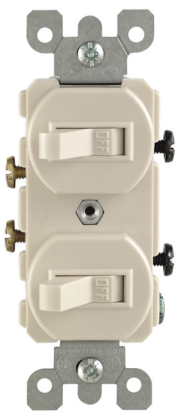 Leviton R56-05224-2TS Combination Switch, 1 -Pole, 15 A, 120/277 V, Wall Mounting, Light Almond [SKU: ORG7019136]
