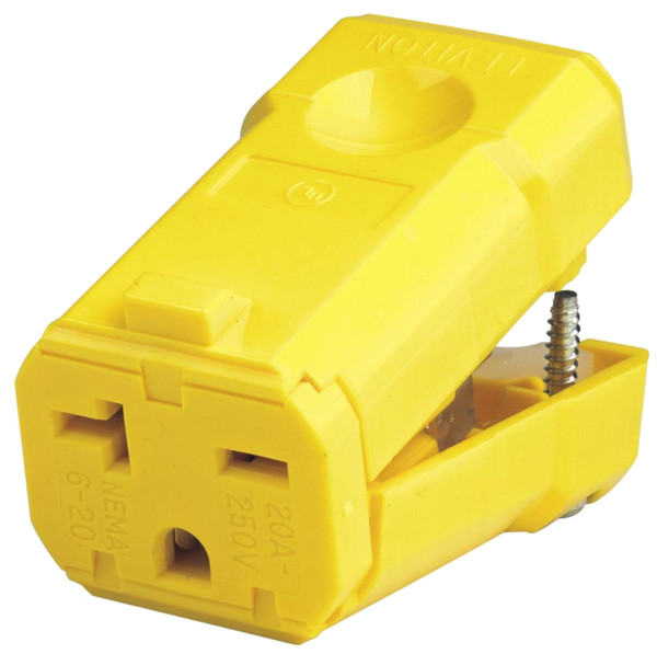 Leviton 021-05459-0PB Electrical Connector, 2 -Pole, 20 A, 250 VAC, Yellow [SKU: ORG8650939]