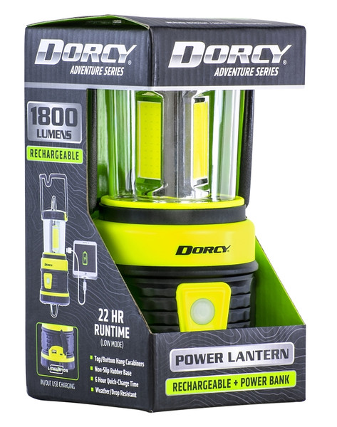 Dorcy Adventure Series 41-3125 Rechargeable Lantern, 4500 mAh, Lithium-Ion Battery, 1800 Lumens Lumens, Green [SKU: ORG8629057]