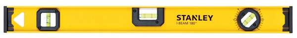 STANLEY 42-324 I-Beam Level, 24 in L, 3-Vial, 1-Hang Hole, Non-Magnetic, Aluminum, Black/Yellow [SKU: ORG9717141]