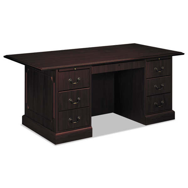 94000 Series Double Pedestal Desk, 72" x 36" x 29.5", Mahogany [SKU: HON94271NN]