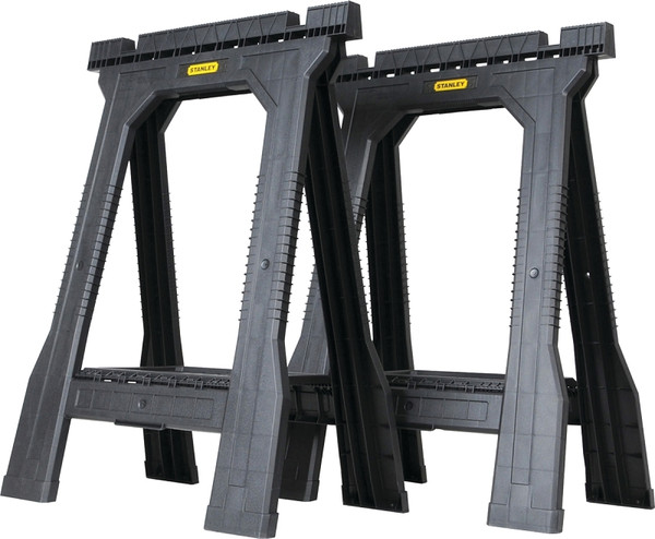 FATMAX STST60952 Folding Sawhorse, 800 lb, 5 in W, 32 in H, 22-1/2 in D, Plastic, Black [SKU: ORG0556829]