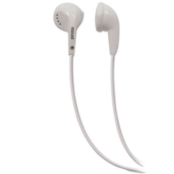 EB-95 Stereo Earbuds, 4 ft Cord, White [SKU: MAX190599]